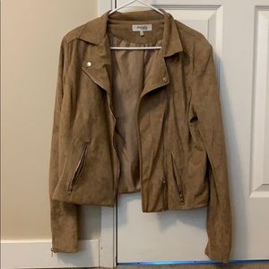 Tan microfiber blazer jacket